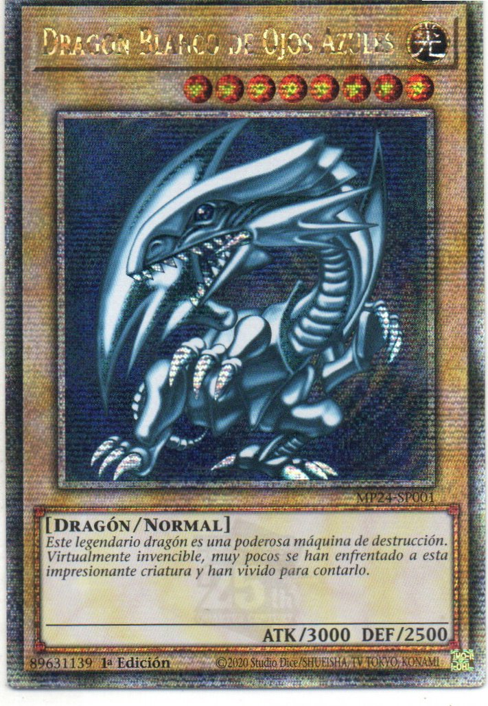 Dragon Blanco de Ojos Azules carta yugi MP24-SP001 Quarter Secret Rare