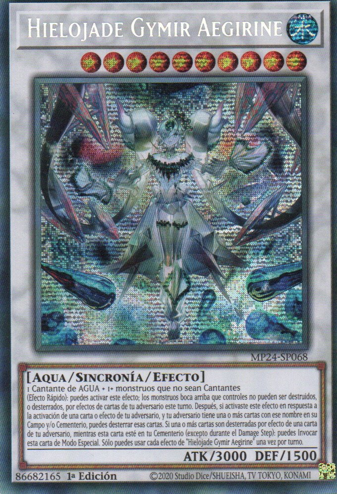 Hielojade Gymir Aegirine carta yugi MP24-SP068 Prismatic Secret Rare