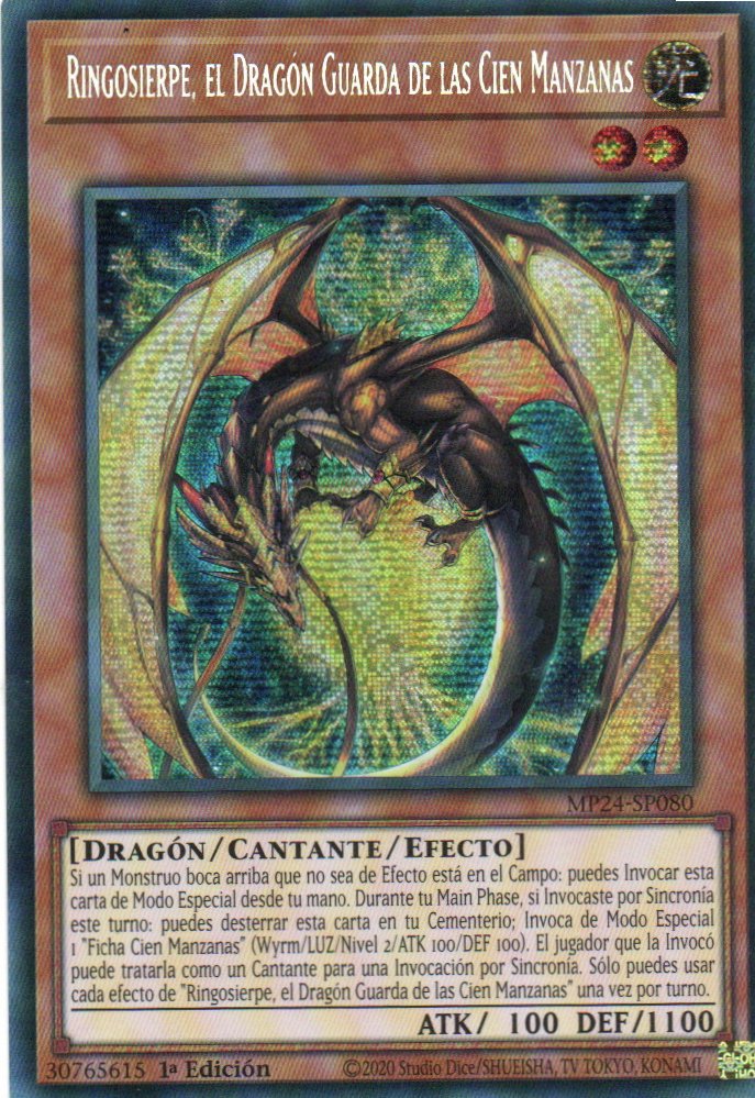 Ringosierpe, el Dragon Guarda de las Cien Manzanas carta yugi MP24-SP080 Prismatic Secret Rare