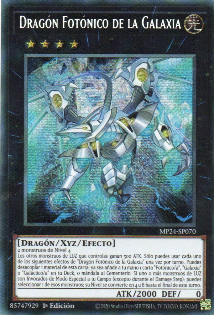 Dragon Fotonico de la Galaxia carta yugi MP24-SP070 Prismatic Secret Rare