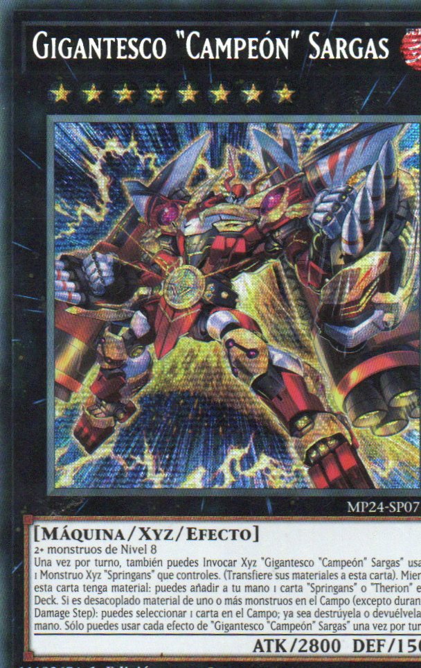 Gigantesto "Campeon" Sargas carta yugi MP24-SP071 Prismatic Secret Rare
