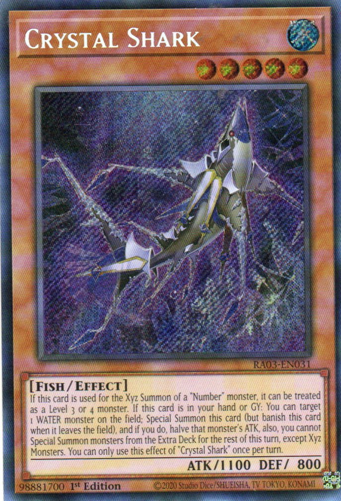 Crystal Shark carta yugi RA03-EN031 Prismatic Secret Rare