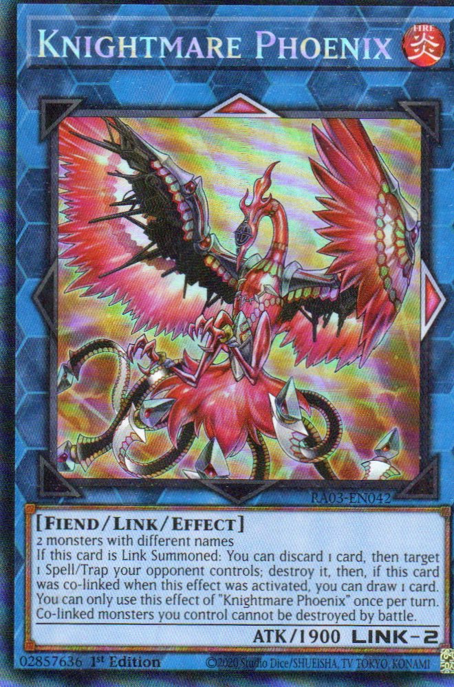 Knightmare Phoenix carta yugi RA03-EN042 Collector Rare