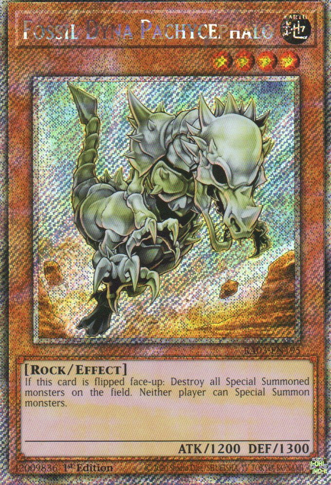 Fossil Dyna Pachycephalo carta yugi RA03-EN195 Platinum Secret Rare