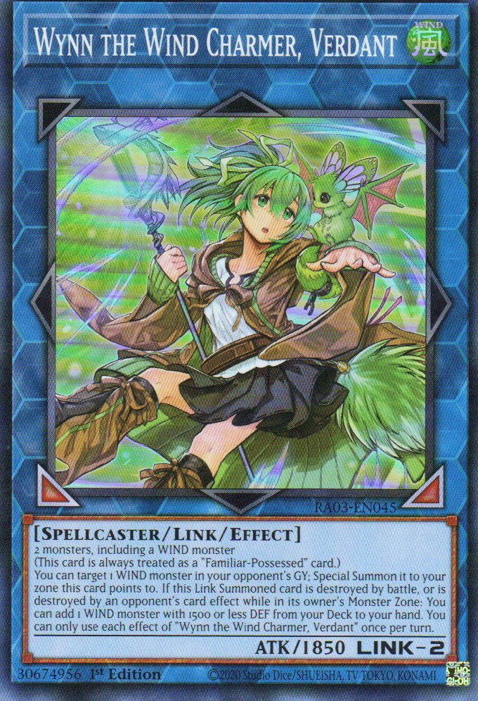 Wynn the Wind Charmer, Verdant carta yugi RA03-EN045 Super Rare