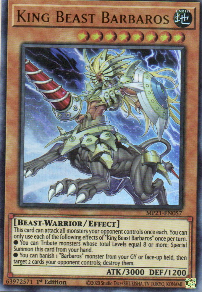 King Beast Barbaros carta yugi MP21-EN057 Ultra Rare