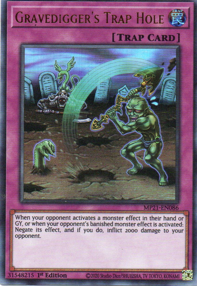 Gravedigger´s Trap Hole carta yugi MP21-EN086 Ultra Rare