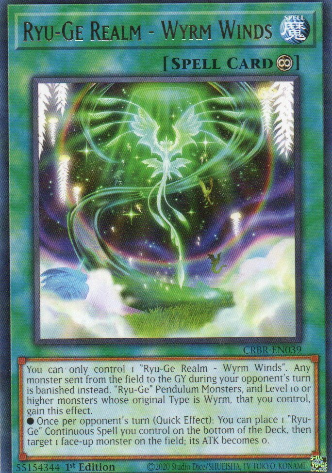 X3 Ryu-Ge Realm - Wyrm Winds carta yugi CRBR-EN039 Rare