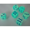 Chessex - 36 Dados Pearl Turquoise-White/Blue