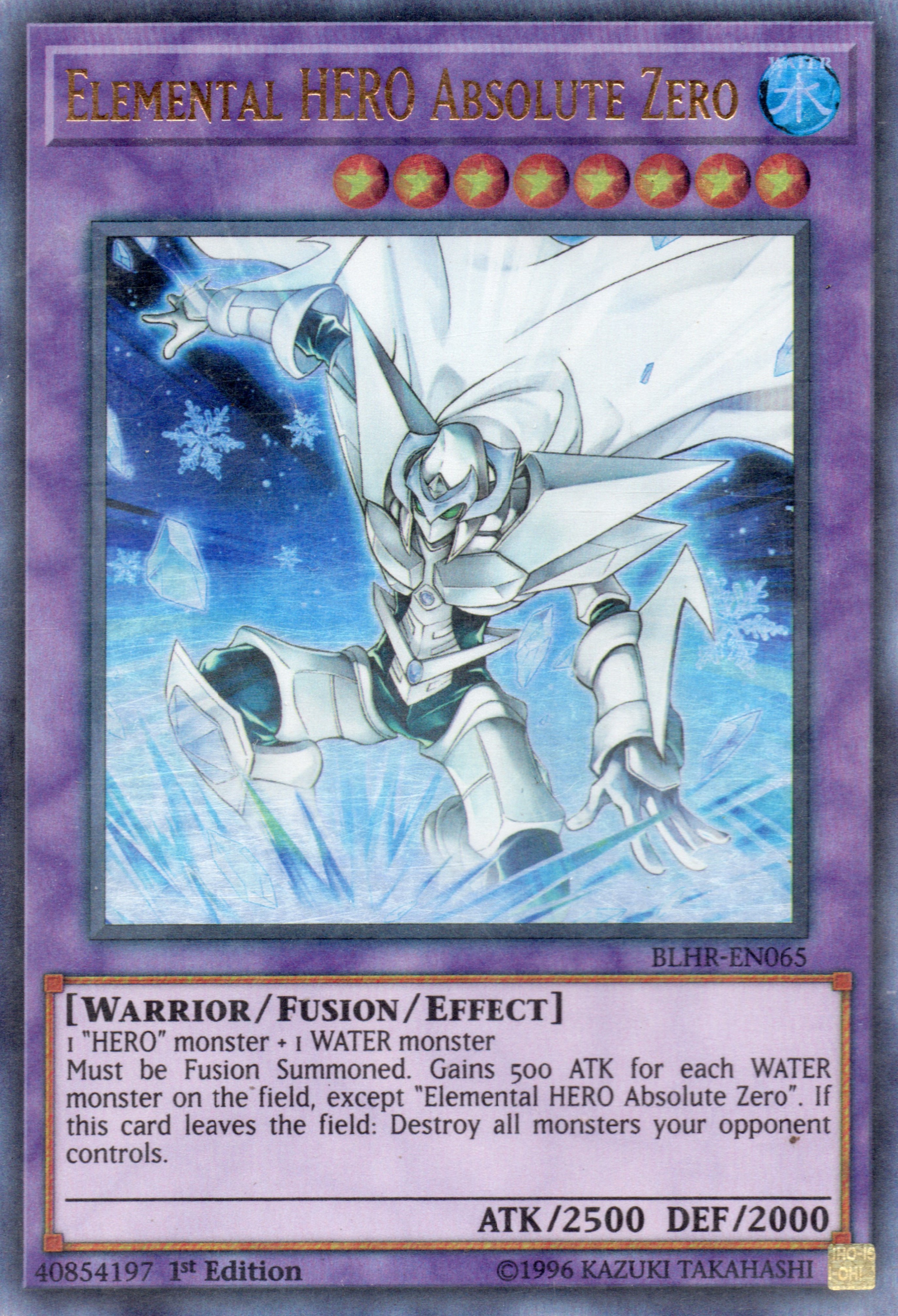 HÉROE Elemental Cero Absoluto carta yugi BLHR-SP065 Ultra Rare