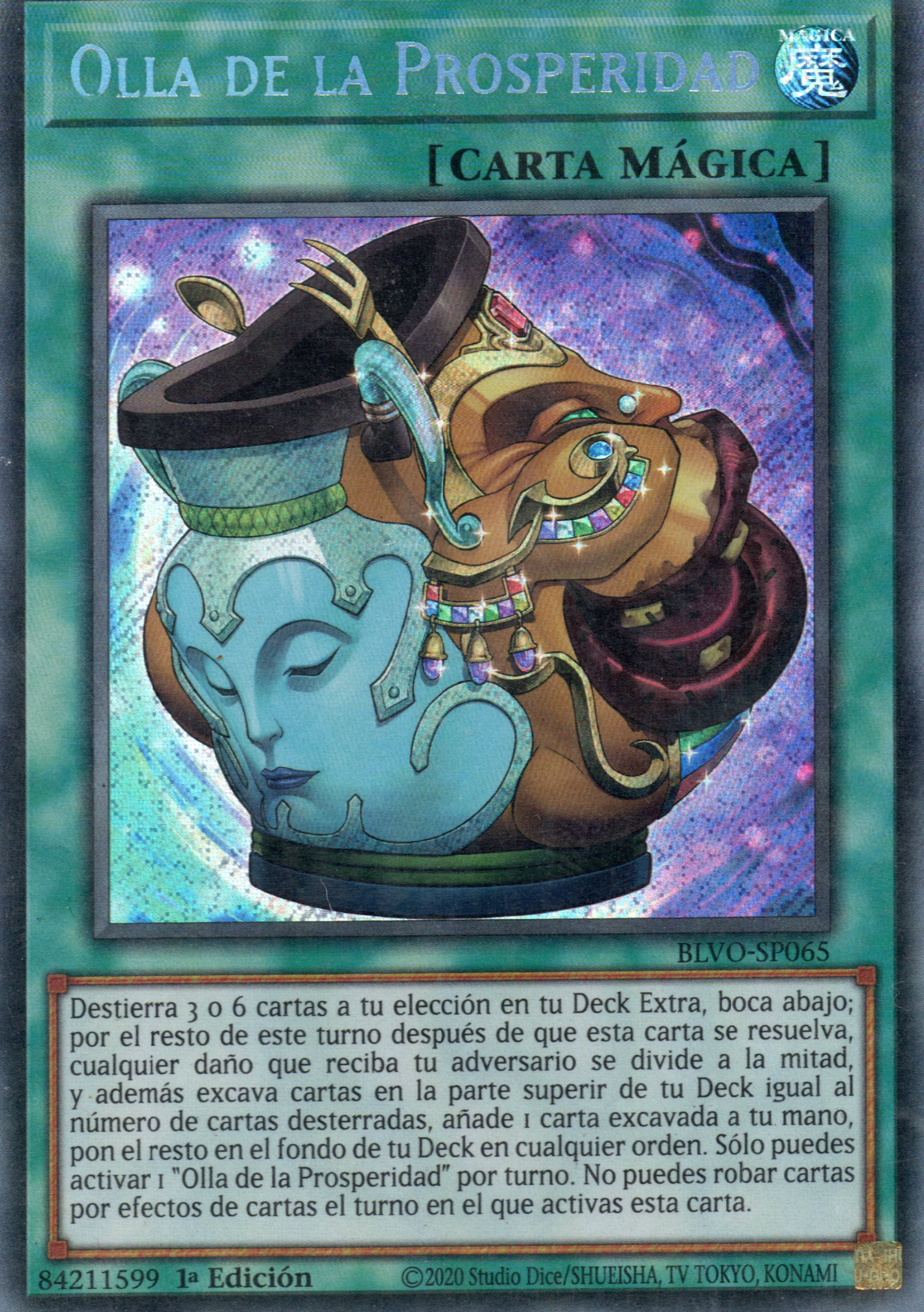 Olla de la Prosperidad carta yugi BLVO-SP065 Secret Rare