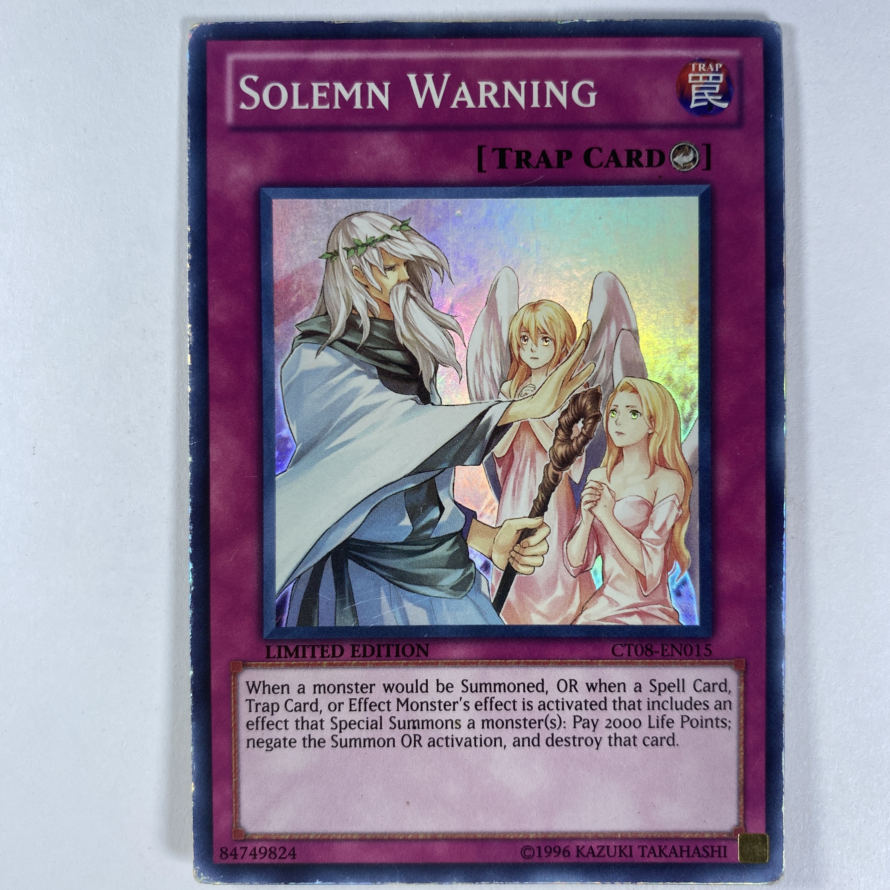 Solemn Warning CT08-EN015  Super Rare 