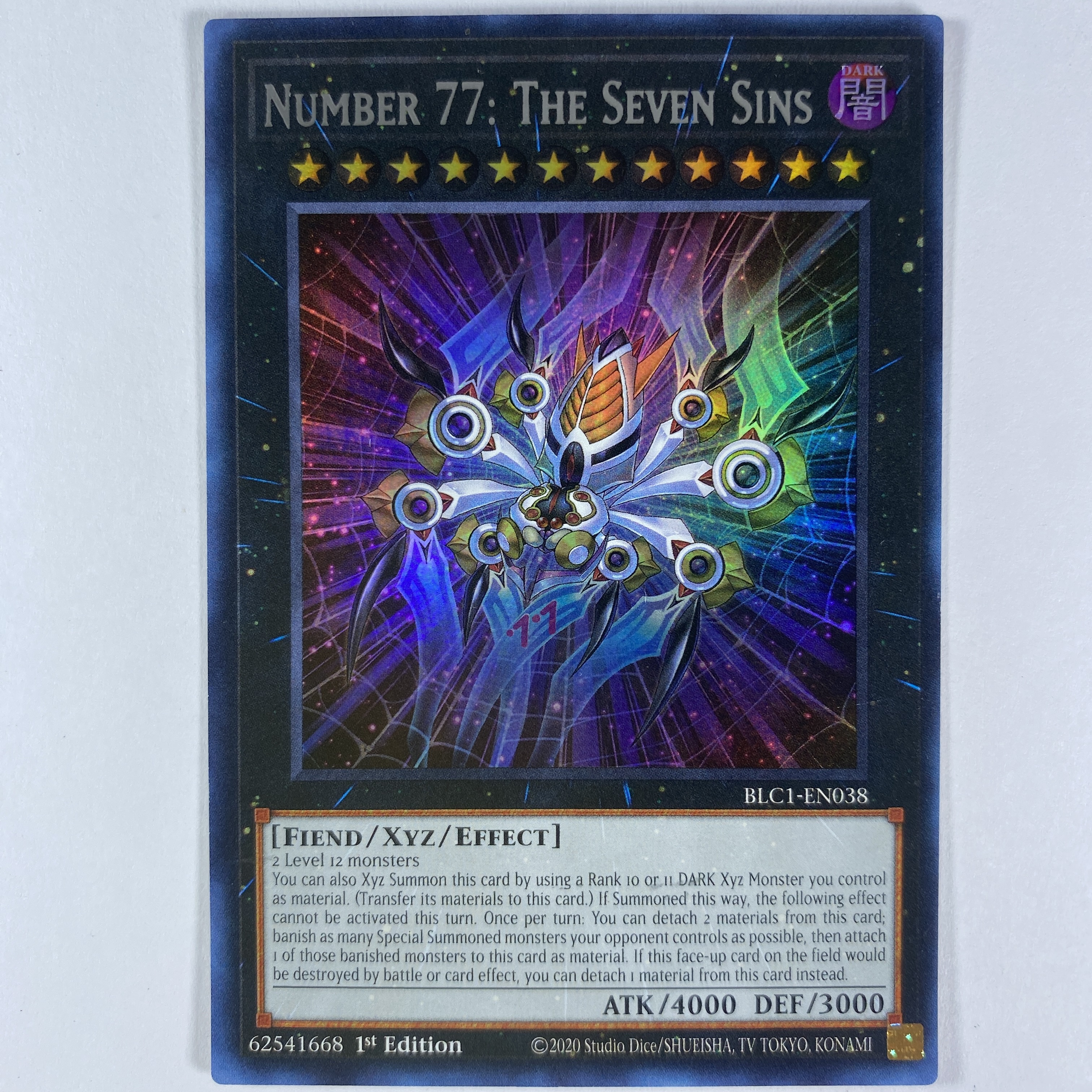 Number 77: The Seven Sins BLC1-EN038S Ultra Rare 
