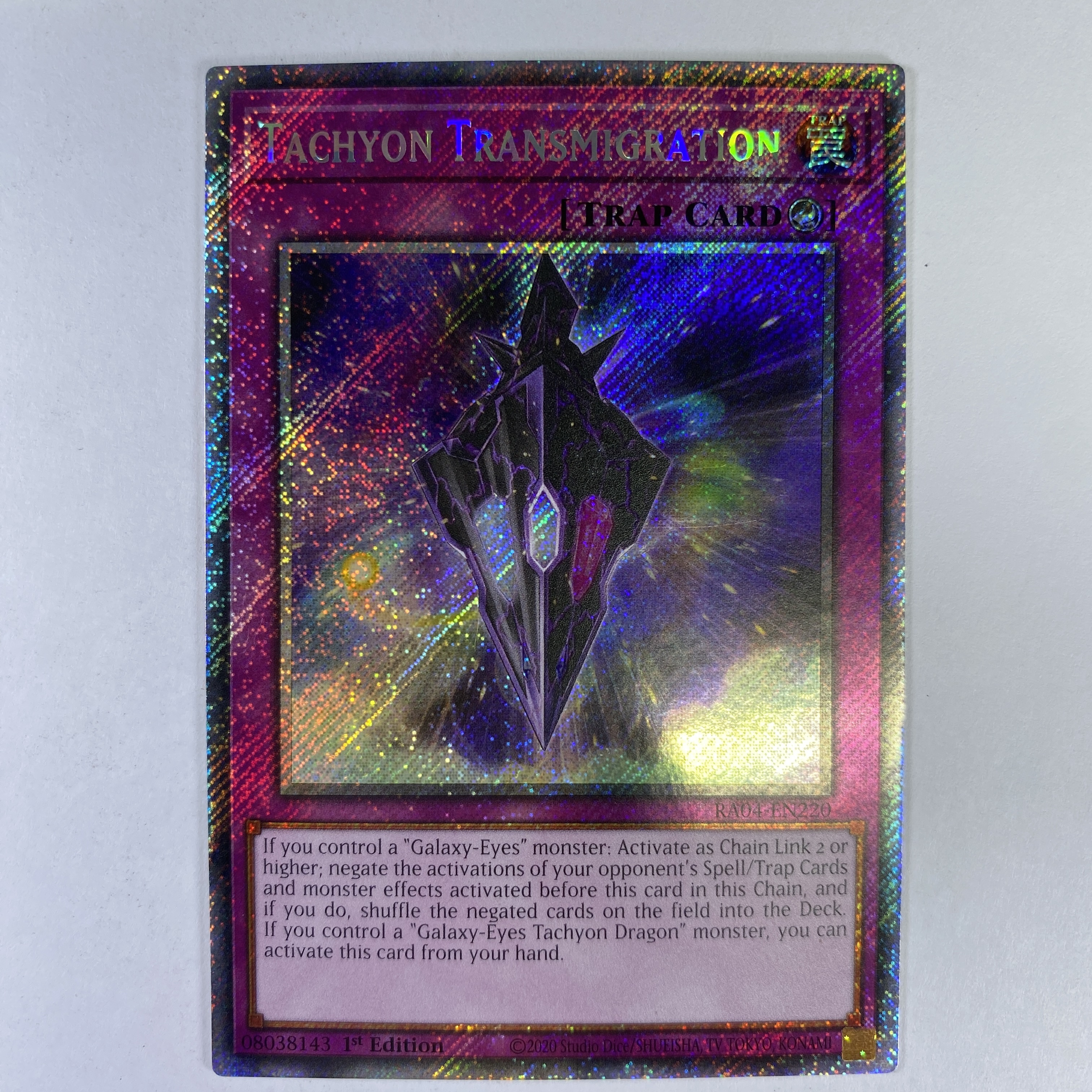 Tachyon Transmigration RA04-EN220 Platinum Rare