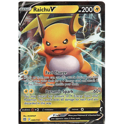 Raichu V carta pokemon Ingles