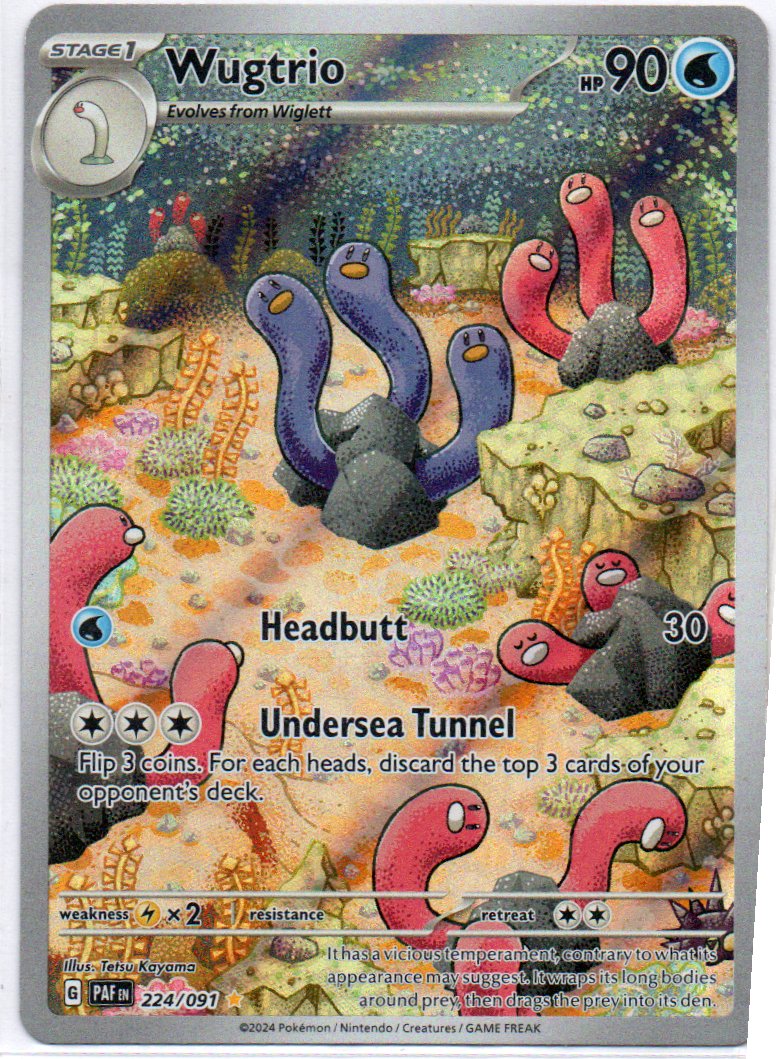 Wugtrio 224 illustration Rare Ingles