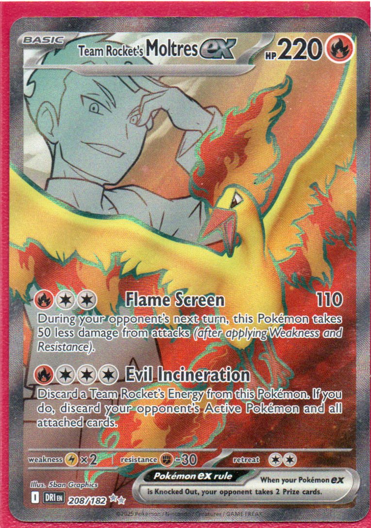 Team Rocket´s Moltres ex 208 Ultra Rare Ingles
