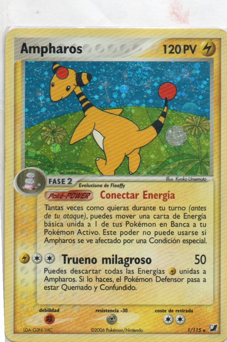 Ampharos 1 Holo Rare Español