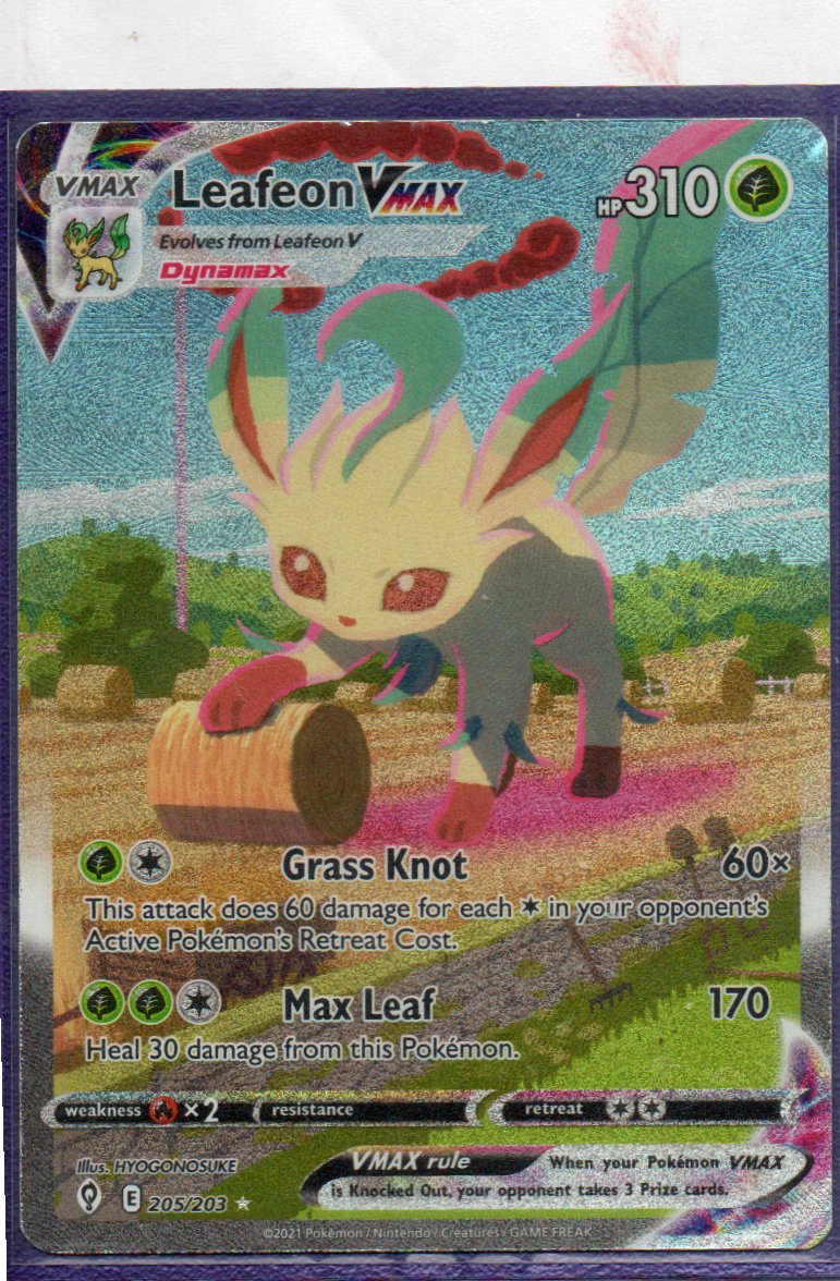 Leafeon Vmax 205 Hyper Rare Ingles