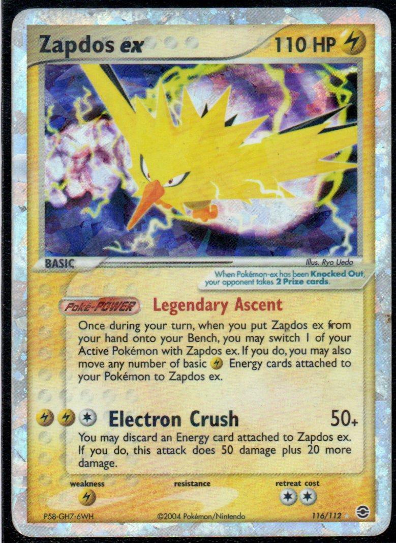 Zapdos ex 116 Ultra Rare Ingles