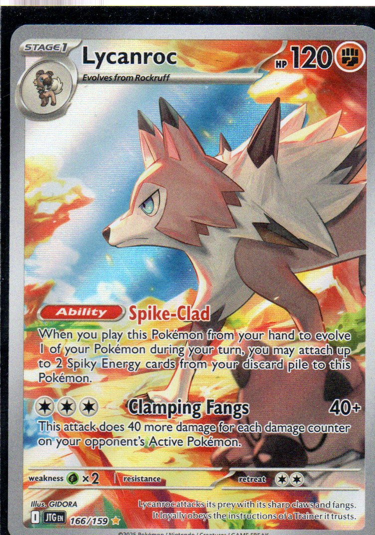 Lycanroc 166 Illustration Rare Ingles