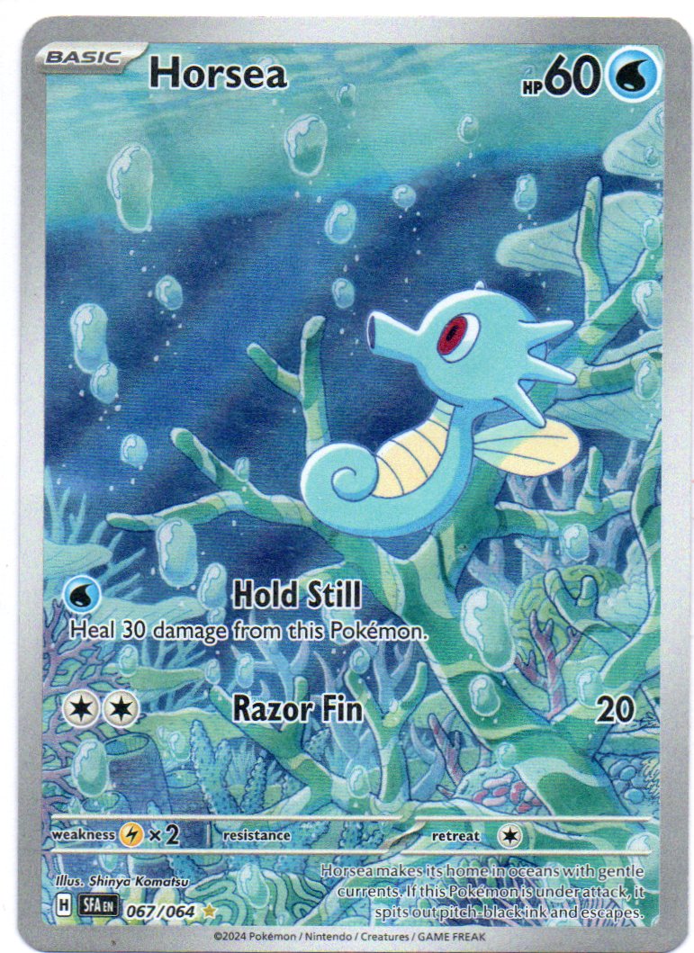 Horsea 67 illustration Rare Ingles