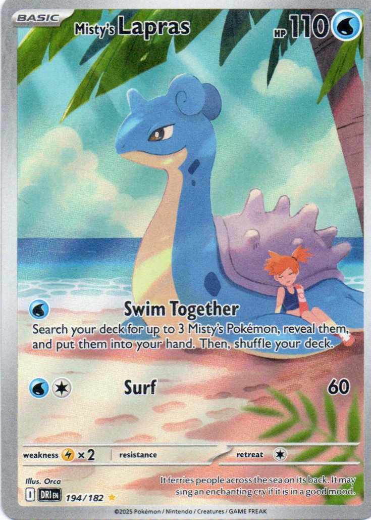 Misty´s Lapras 194 illustration Rare Ingles