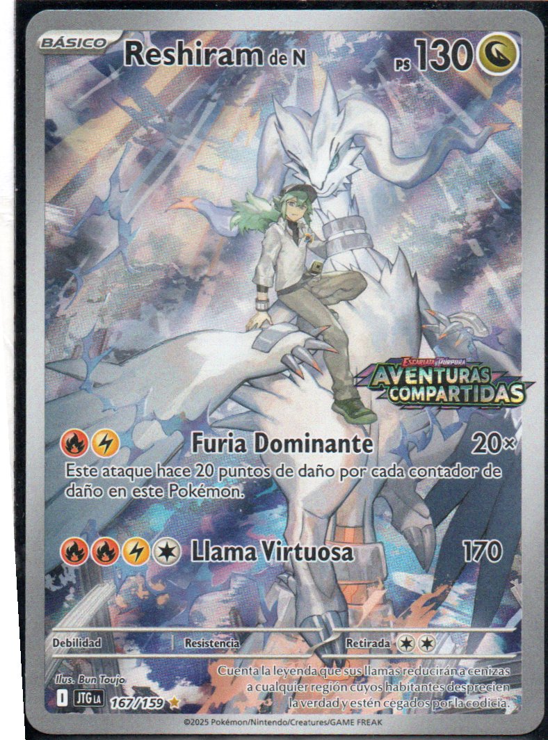 Reshiram de N 167 Illustration Rare Español