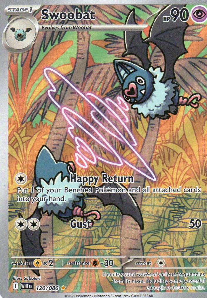 Swoobat 120 illustration Rare Ingles