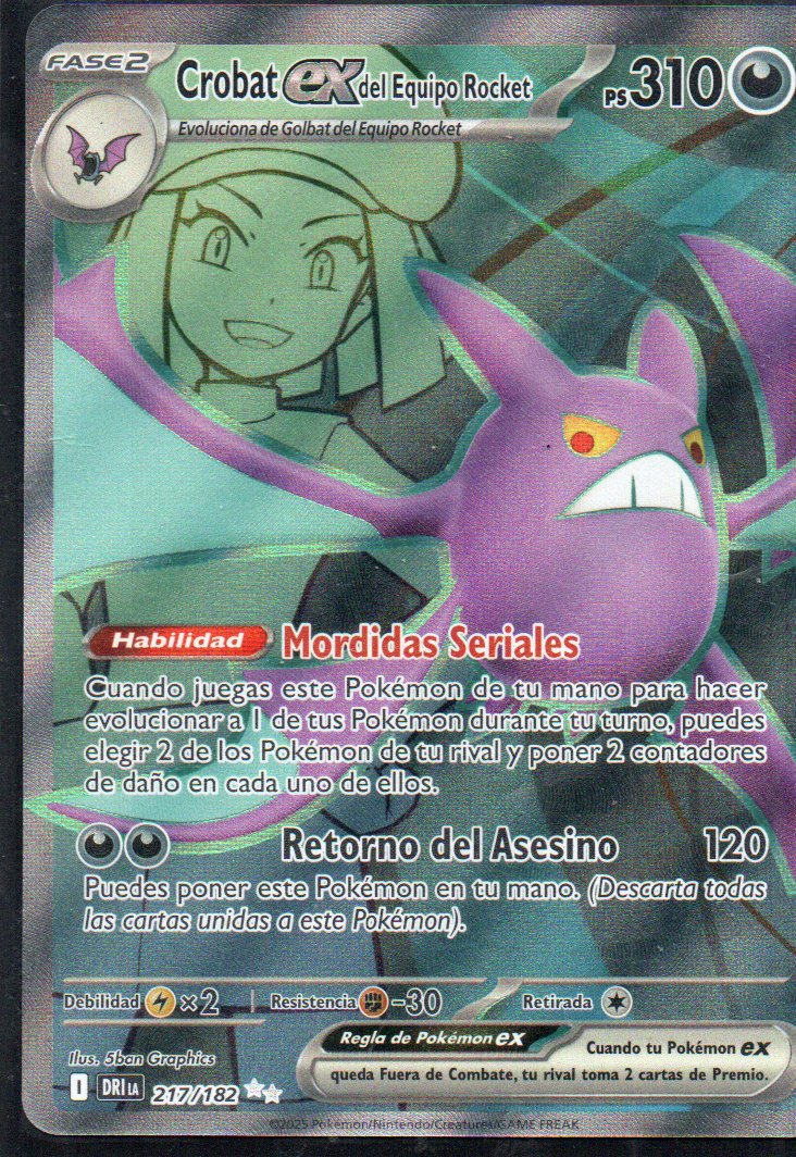 Crobat ex del Equipo Rocket 217 Ultra Rare Español