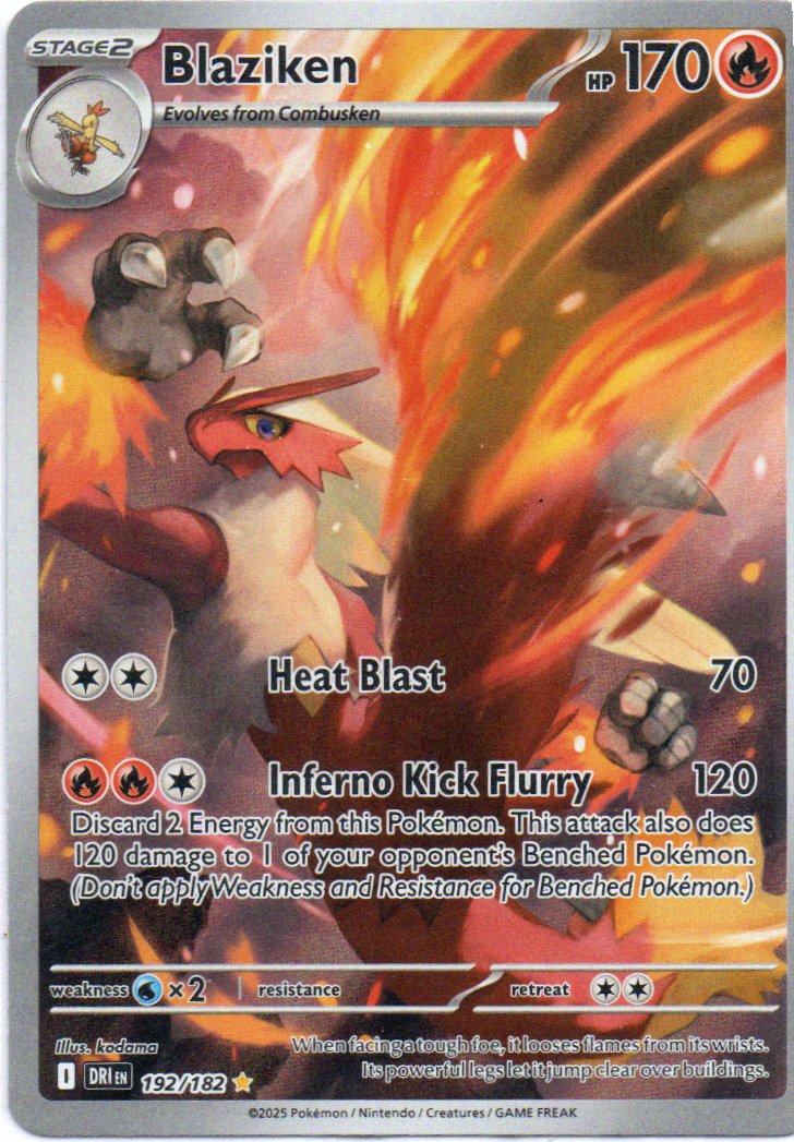 Blaziken 192 illustration Rare Ingles