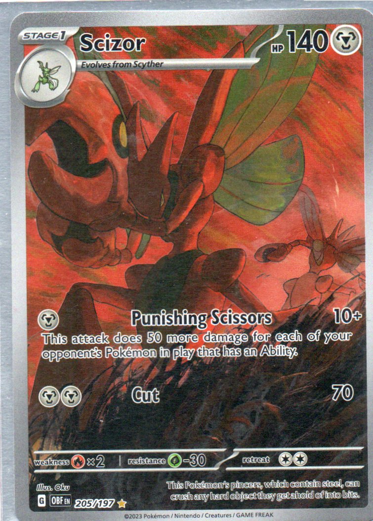 Scizor 205 illustration Rare Ingles