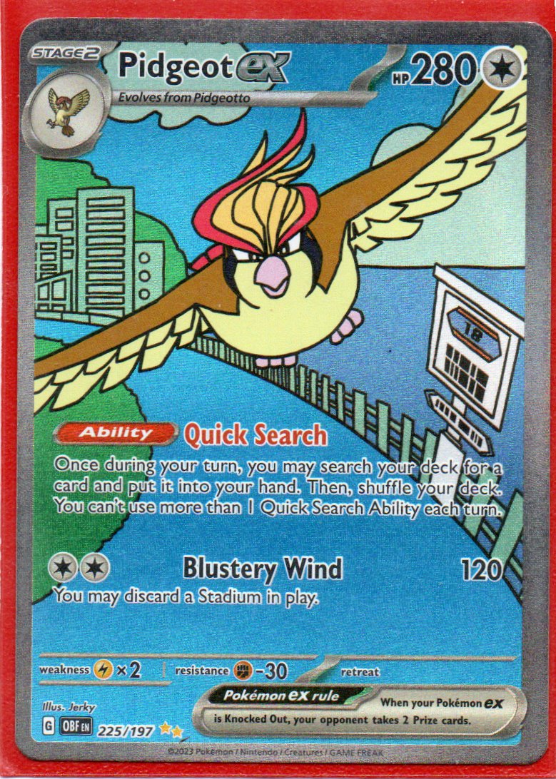 Pidgeot ex 225 Special Illustration Rare Ingles