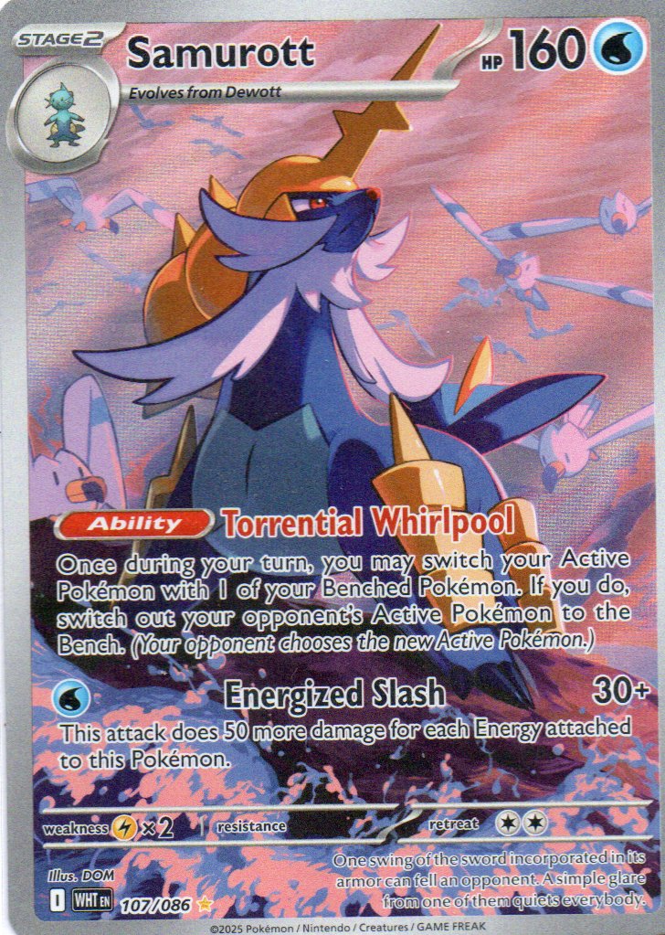 Samurott 107 illustration Rare Ingles