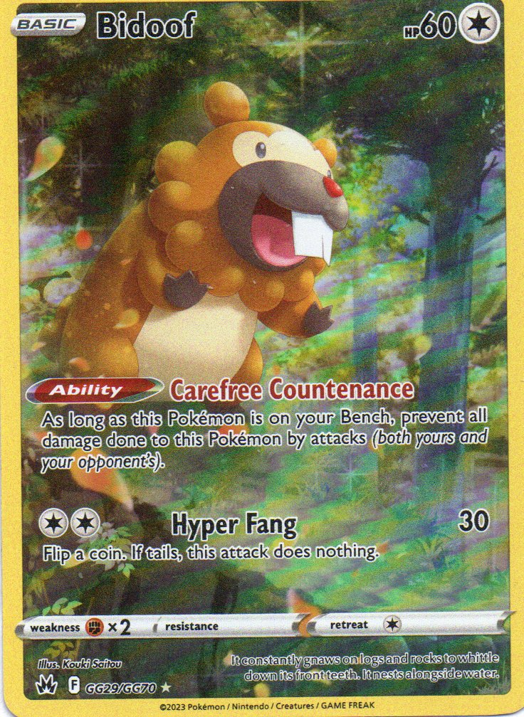 Bidoof GG29 Ultra Rare Ingles