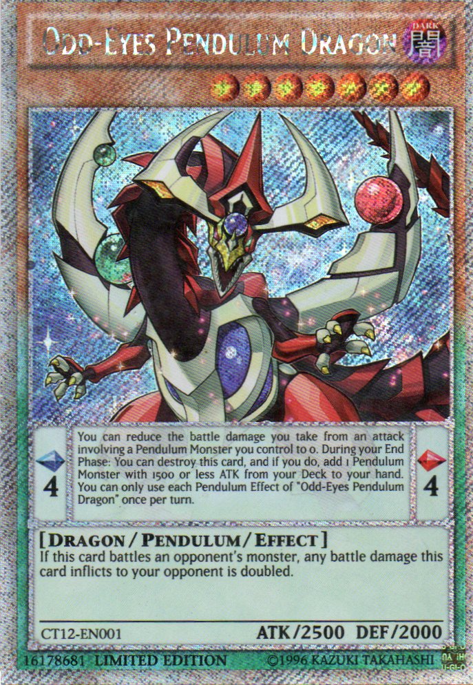 Odd-Eyes Pendulum Dragon CT12-EN001 Platinum Rare