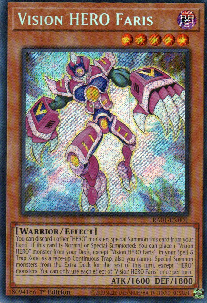 Vision Hero Faris RA01-EN004 Secret Rare