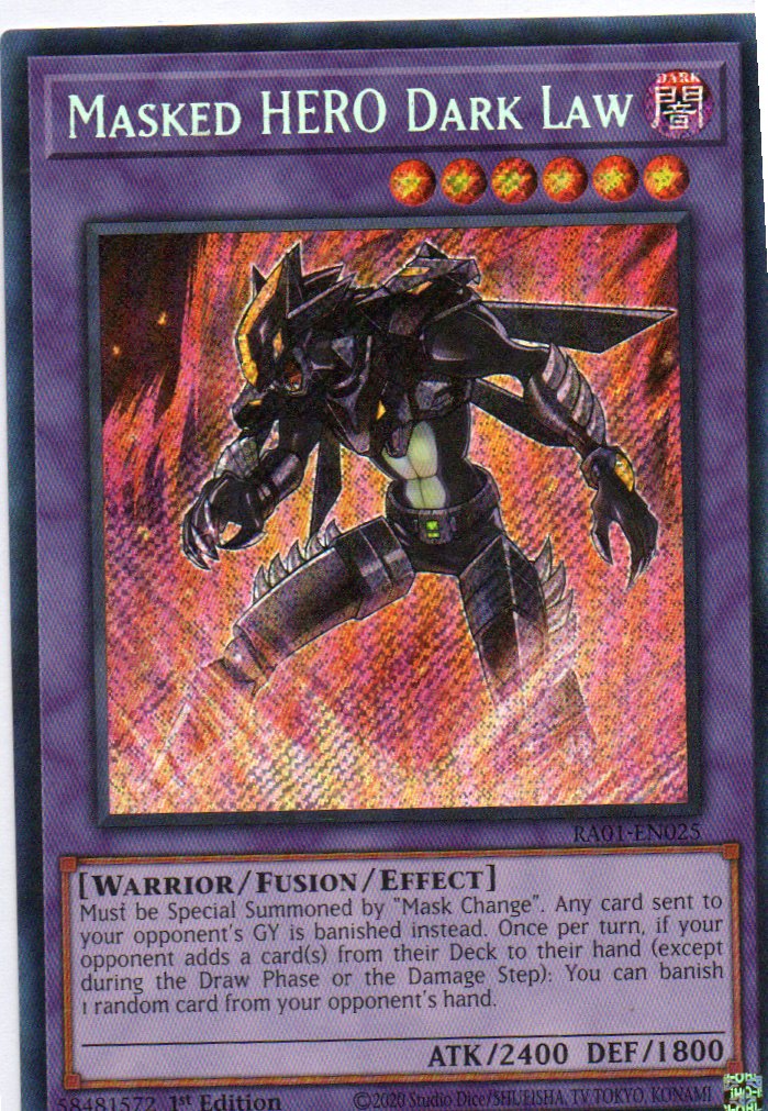 Masked Hero Dark Law RA01-EN025 Secret Rare