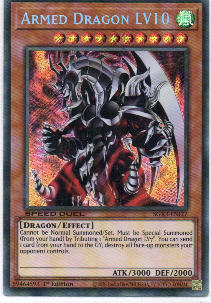 Armed Dragon LV10 SGX3-ENI27 Secret Rare