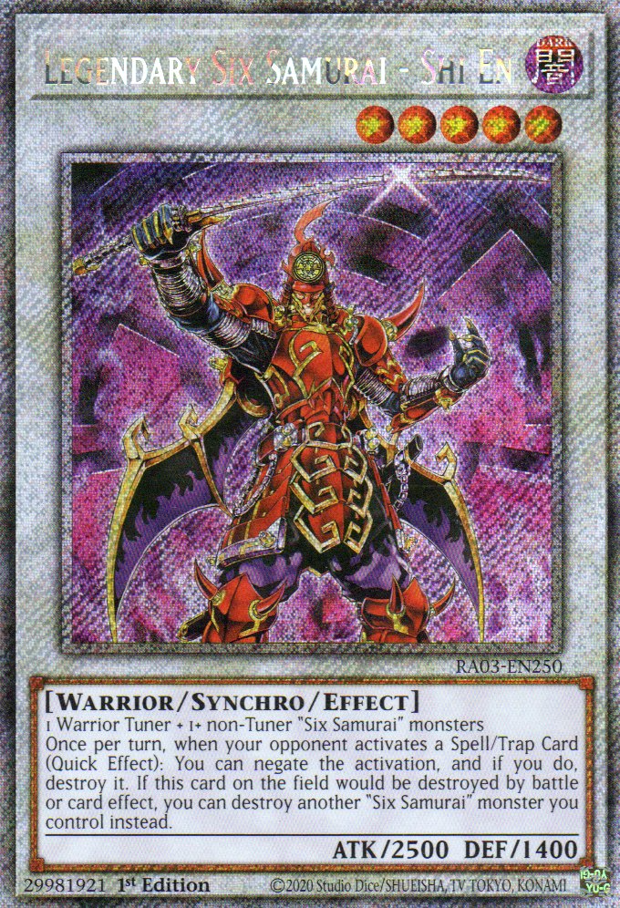 Legendary Six Samurai - Shi En RA03-EN250 Platinum Rare
