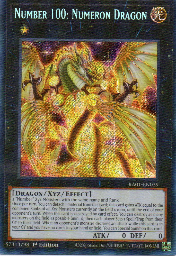 Number 100: Numeron Dragon RA01-EN039 Secret Rare