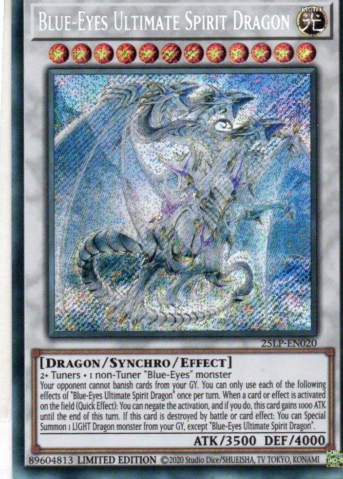 Blue-Eyes Ultimate Spirit Dragon 25LP-EN020 Secret Rare