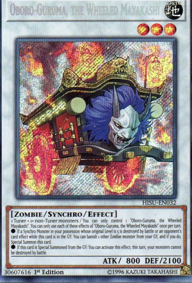 Oboro-Guruma, the Wheeled Mayakashi HISU-EN032 Secret Rare