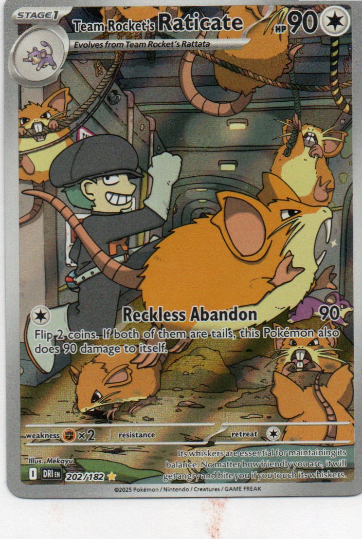 Team Rocket´s Raticate 202 Illustration rare ingles
