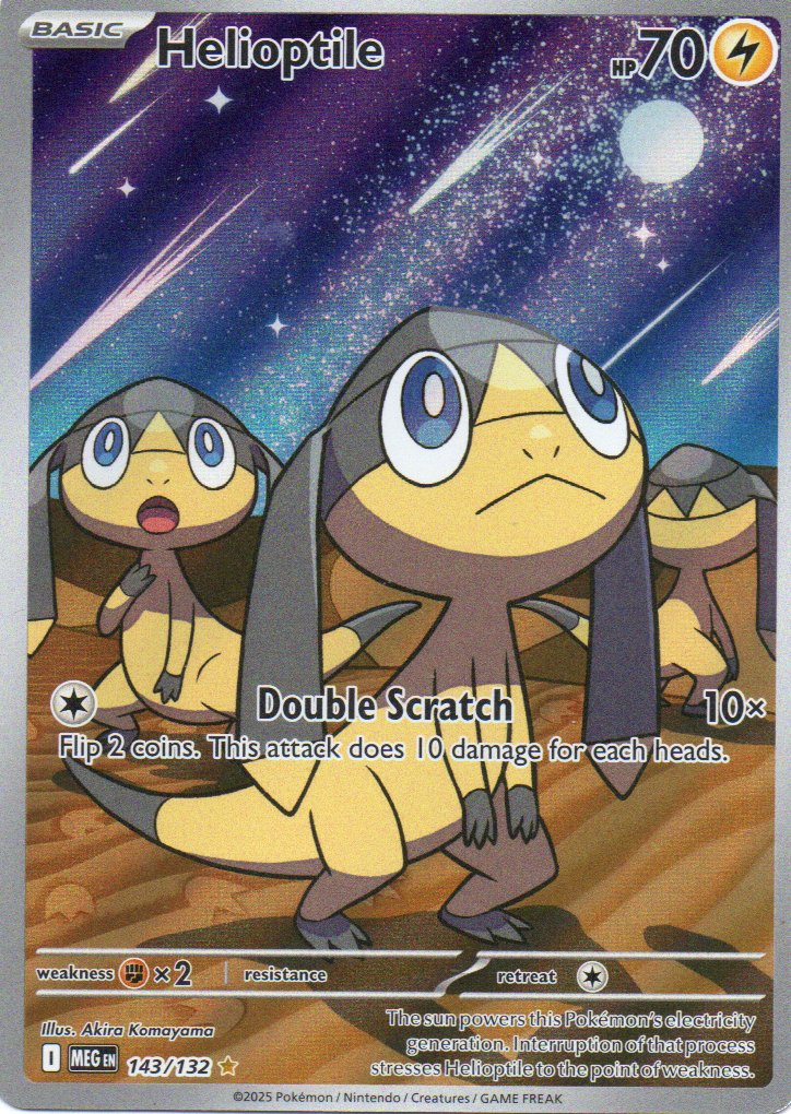 Helioptile 143 Illustration rare ingles