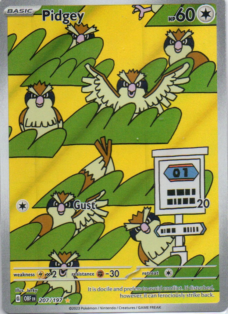 Pidgey 207 Illustration rare Ingles