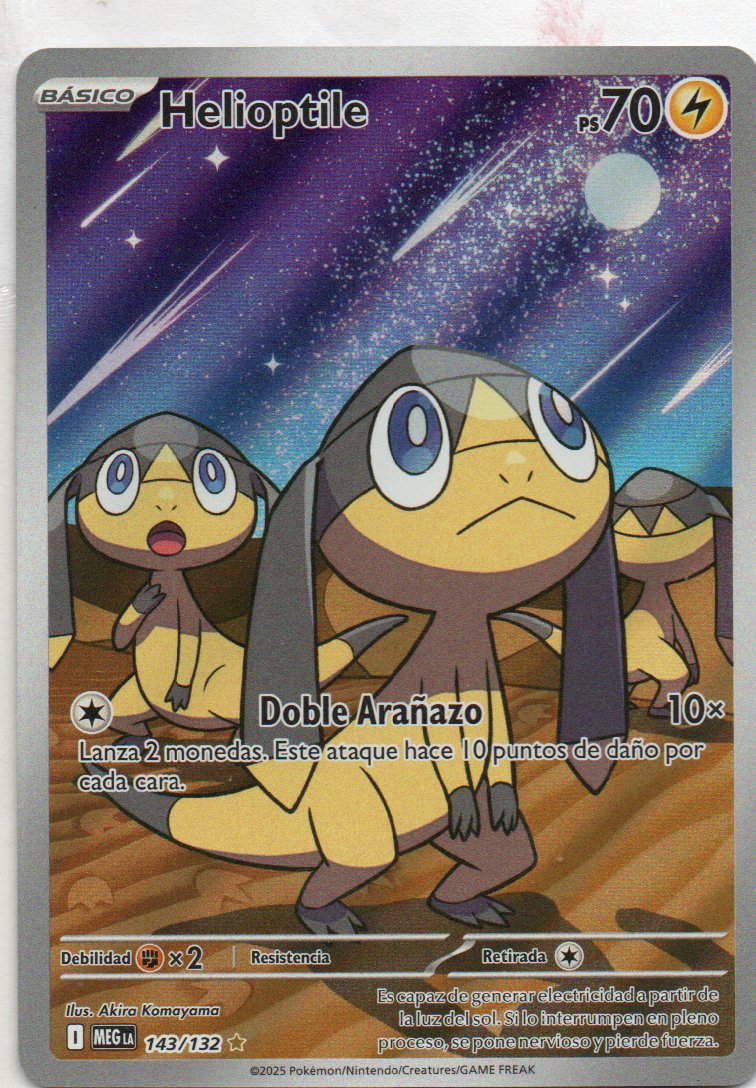 Helioptile 143 Illustration rare Español