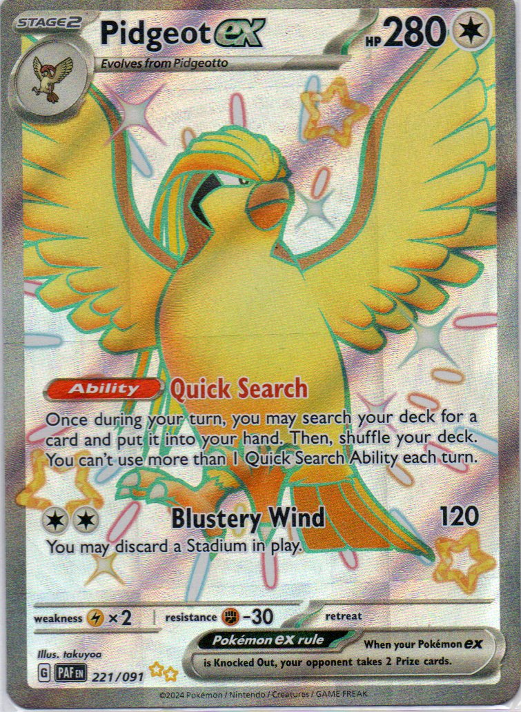Pidgeot ex 221 Shiny Ultra rare Ingles