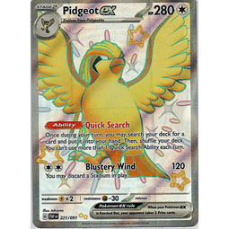 Pidgeot ex 221 Shiny Ultra rare Ingles