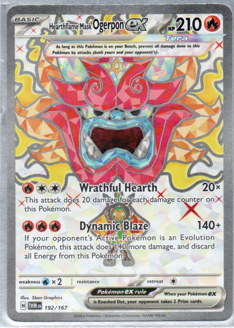 Hearthflame Mask Ogerpon ex 192 Ultra rare Ingles